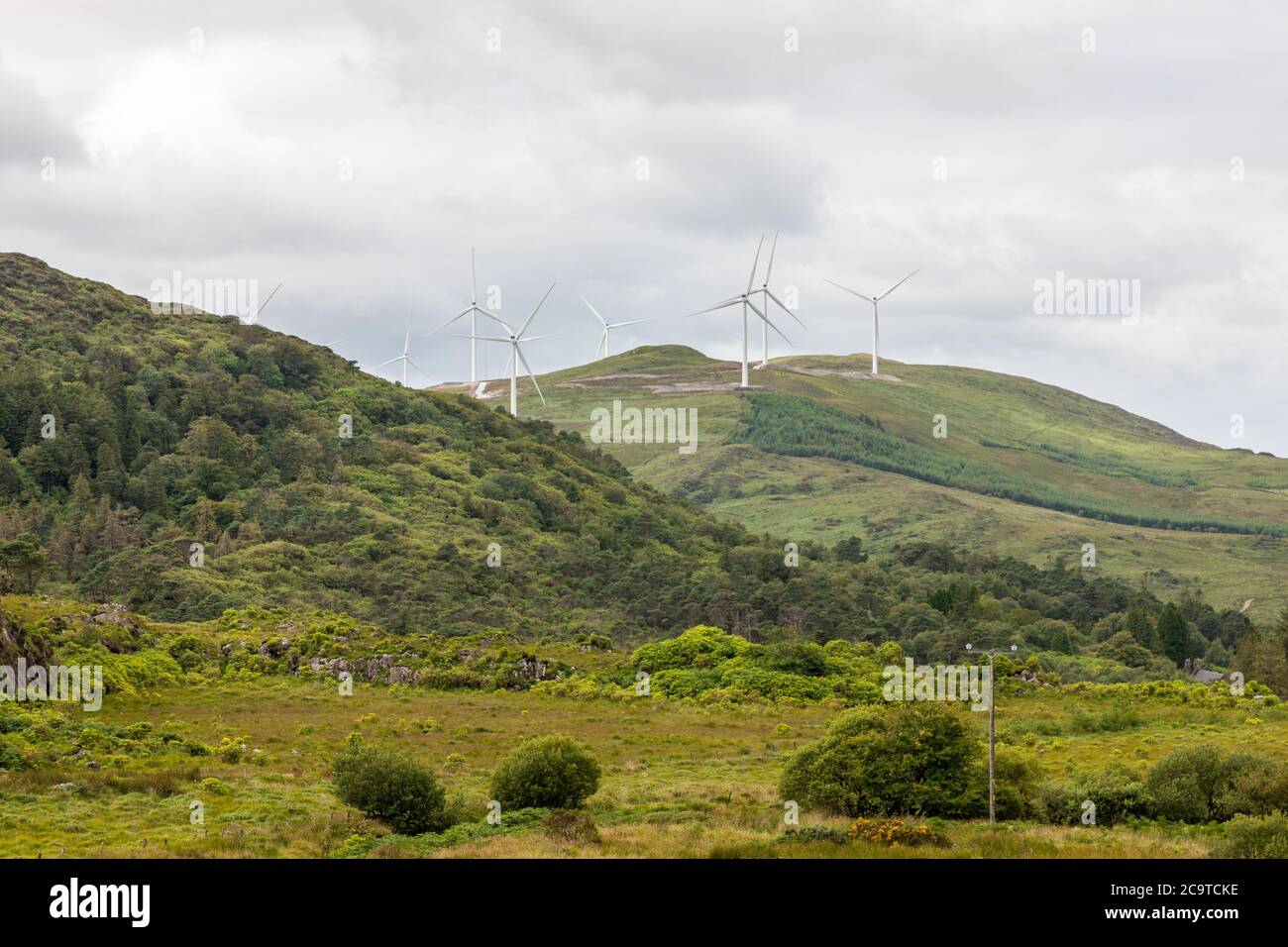 Kilgarvan, Kerry, Irlanda. 01 agosto 2020. Parco eolico fuori KIlgarvan, Co. Kerry, Irlanda. Credito; David Creedon / Alamy Foto Stock