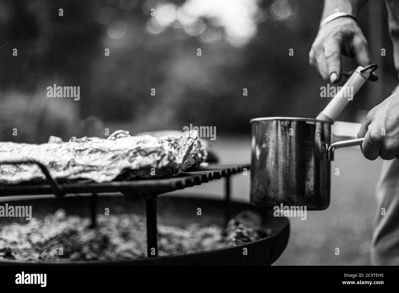 L'estate è il periodo migliore dell'anno per fare un po' di barbecue Foto Stock