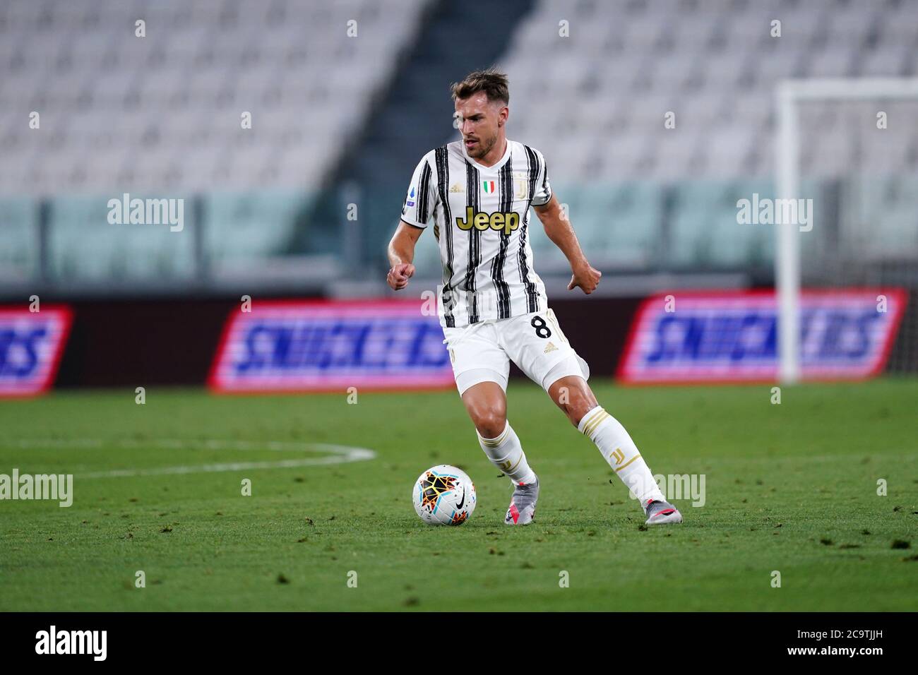 Torino (Italia) 01 agosto 2020. Serie Italiana A. Juventus FC vs Roma. Aaron Ramsey di Juventus FC . Foto Stock