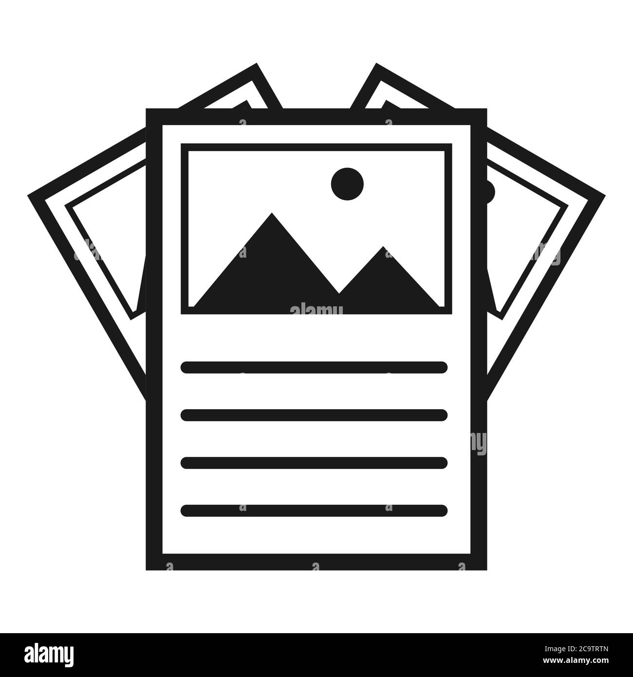 Volantino, brochure simbolo moderno. Icona vettoriale isolata su sfondo bianco per sito web, app, mobil ecc . Illustrazione Vettoriale