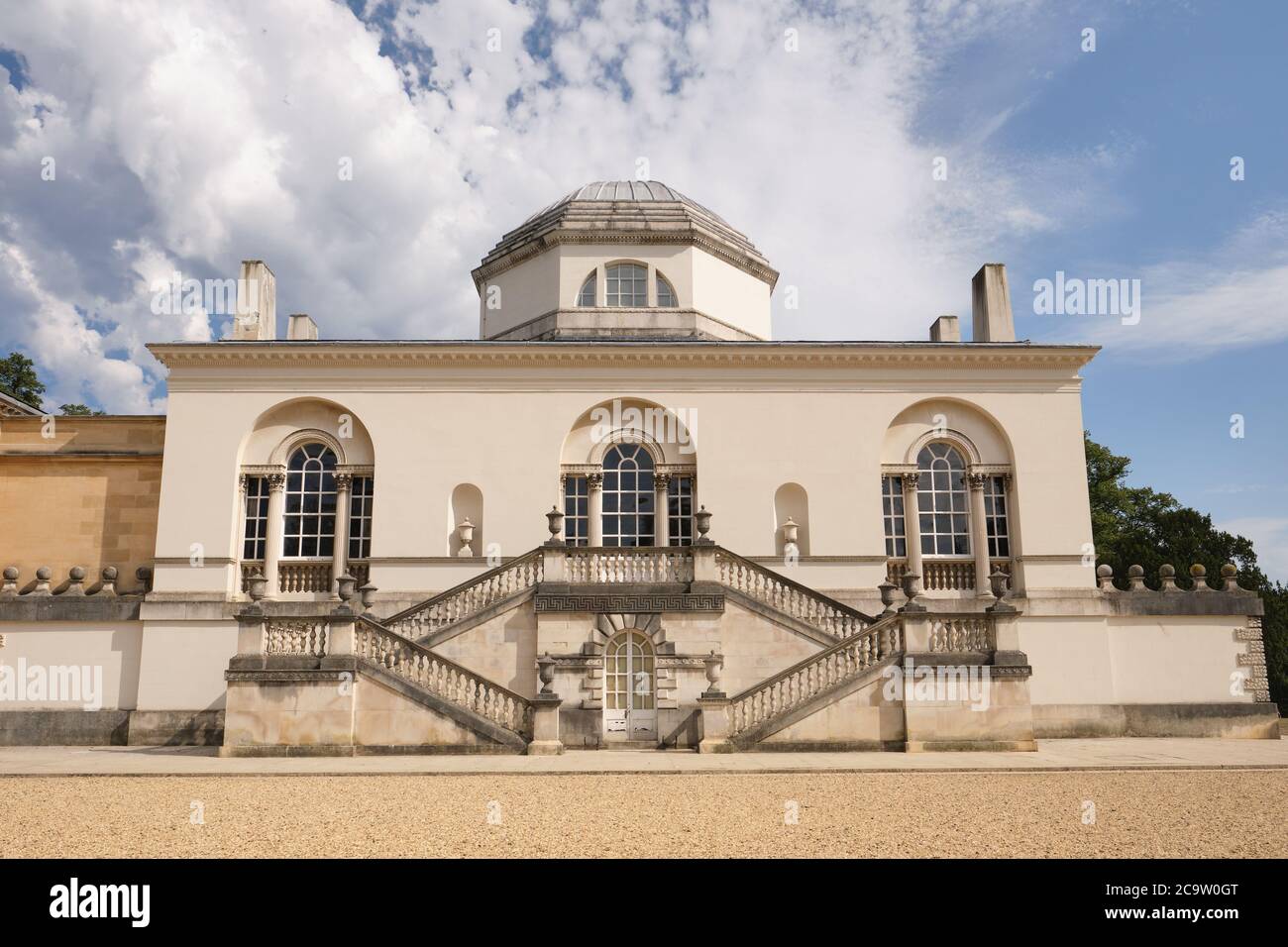 Chiswick House, una villa palladiana a Burlington Lane, Chiswick. Probabilmente il più bel rimanente esempio di architettura Neo-Palladiana a Londra. Foto Stock