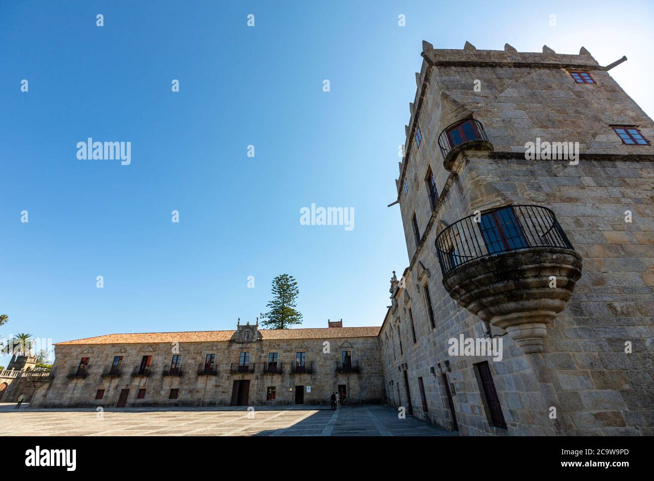Torre del homenaje, Pazo de Fefiñanes, Cambados, Provincia Pontevedra, Galizia, Spagna Foto Stock