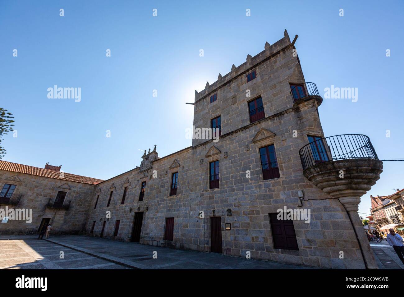 Torre del homenaje, Pazo de Fefiñanes, Cambados, Provincia Pontevedra, Galizia, Spagna Foto Stock