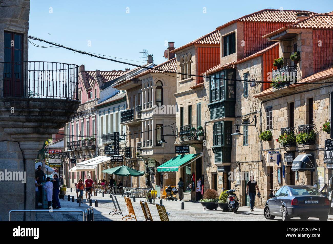Rua Real, Cambados, Provincia Pontevedra, Galizia, Spagna Foto Stock