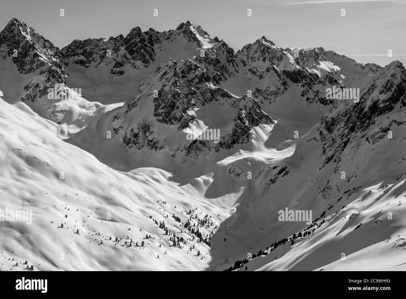 Splendide cime innevate a Pitztal, Austria Foto Stock