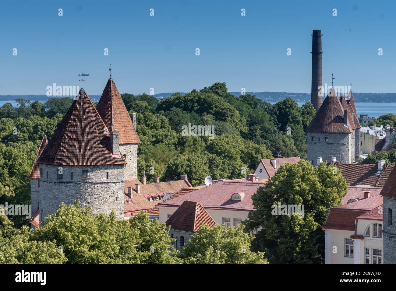 Tallinn la capitale, il primate e la città più popolosa dell'Estonia. Situato nella parte settentrionale del paese, sulla riva del Golfo di Finlandia o Foto Stock