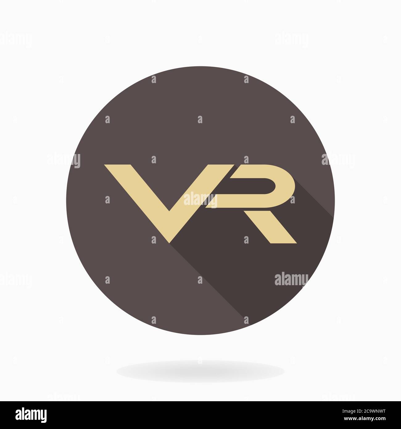 Vettore Fine Icona piatta con logo VR Illustrazione Vettoriale