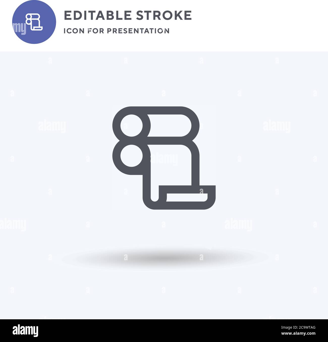 Stampa vettore di icone, segno piatto pieno, pittogramma solido isolato su bianco, illustrazione del logo. Icona di stampa per la presentazione. Illustrazione Vettoriale