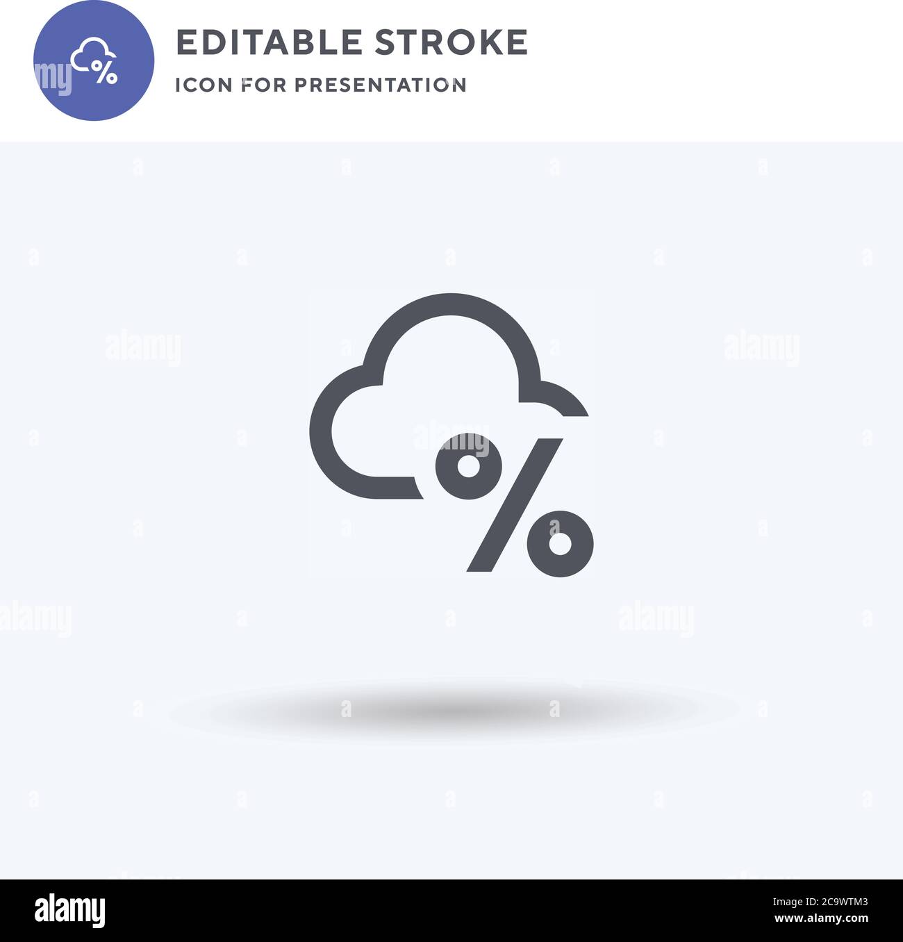 Vettore dell'icona di precipitazione, segno piatto riempito, pittogramma solido isolato su bianco, illustrazione del logo. Icona di precipitazione per la presentazione. Illustrazione Vettoriale