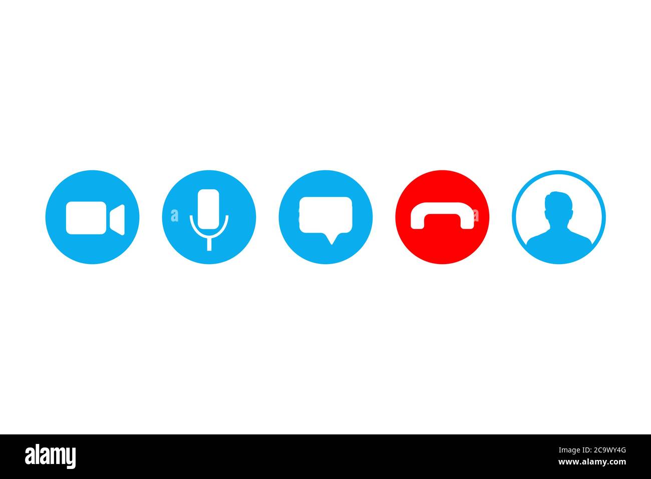 Modello schermata videochiamata. Set di icone di calibrazione video. Illustrazione vettoriale Illustrazione Vettoriale