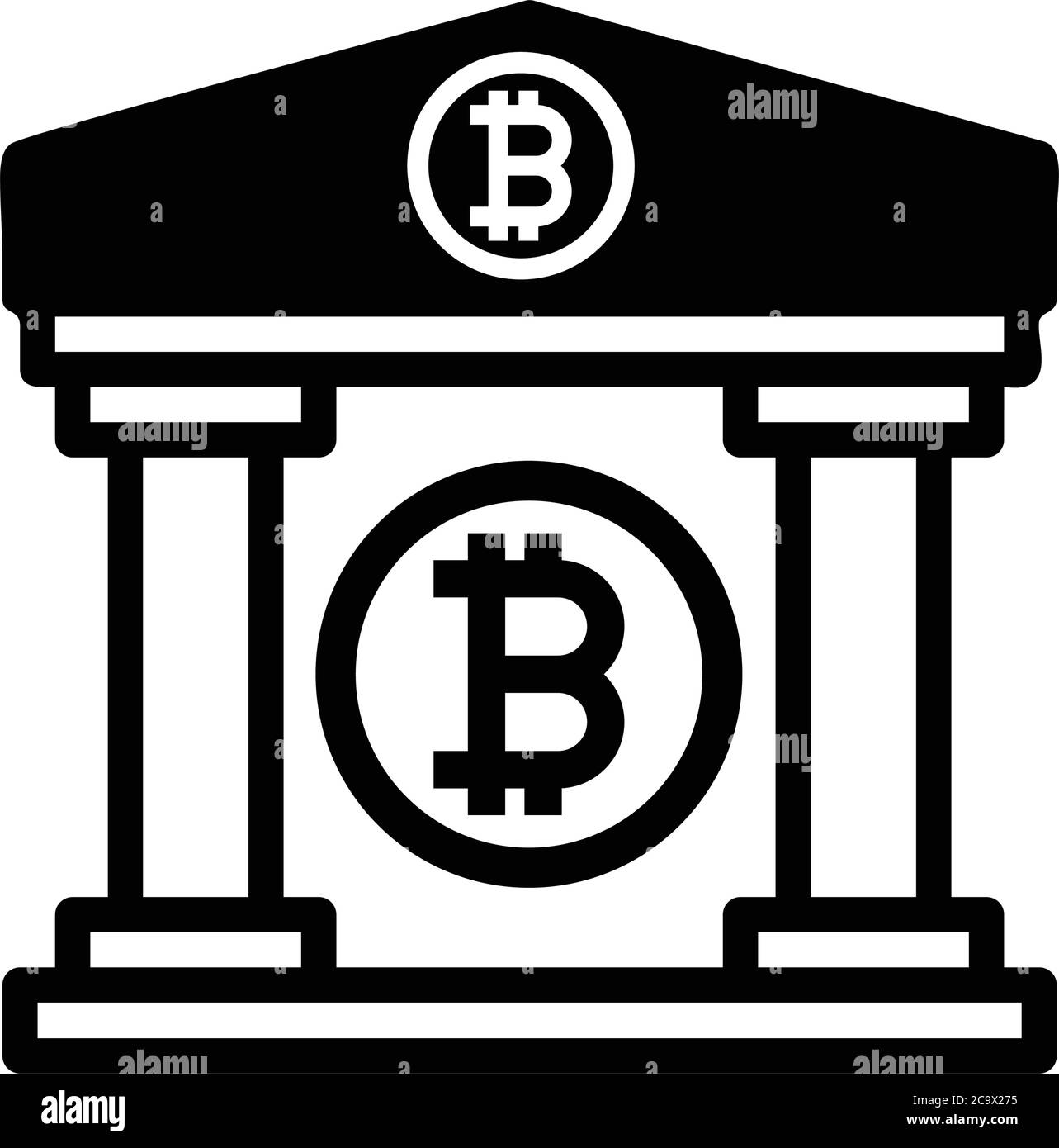 Icona della proprietà Bitcoin. Bella, icona meticolosamente progettato. Vettore ben organizzato e modificabile per qualsiasi utilizzo. Illustrazione Vettoriale