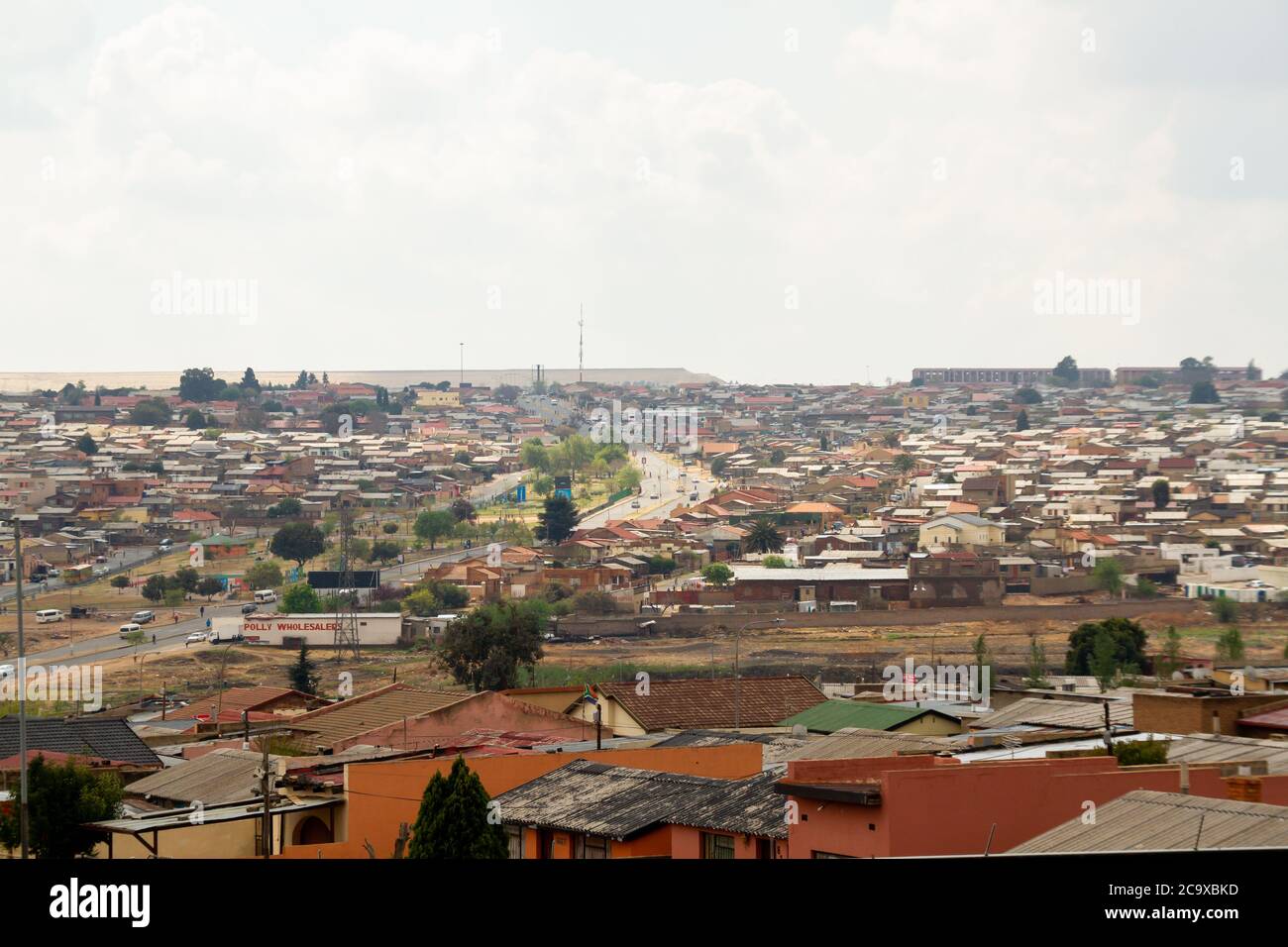 Vista da una collina di SOWETO a johannesburg Foto Stock