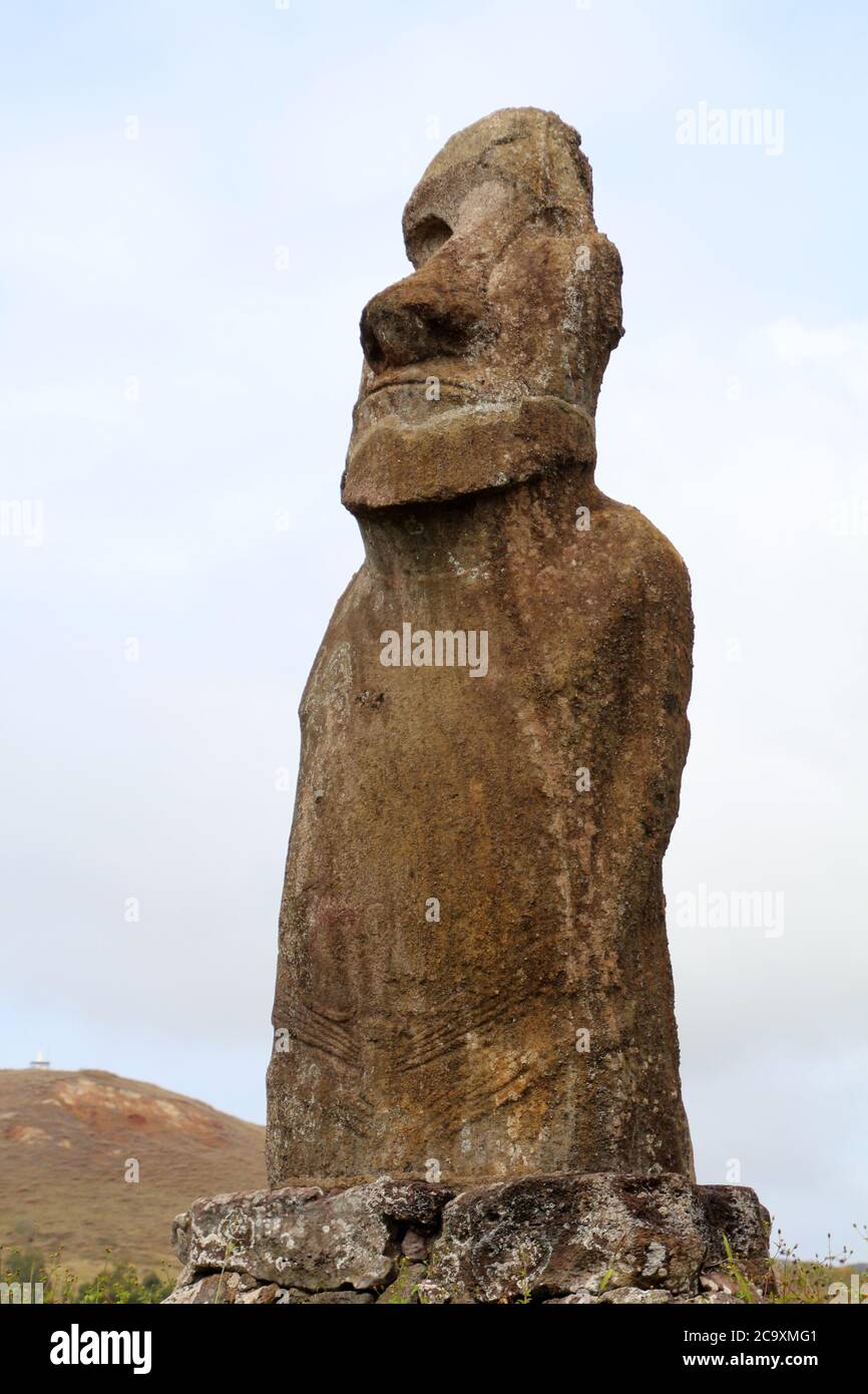 Moai AHU Huri A Urenga - il Moai con le quattro mani Foto Stock