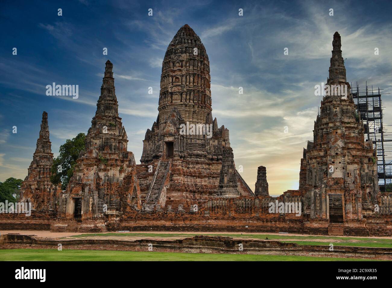 Tempio di Chaiwattanaram nella provincia di Ayutthaya in Thailandia Foto Stock