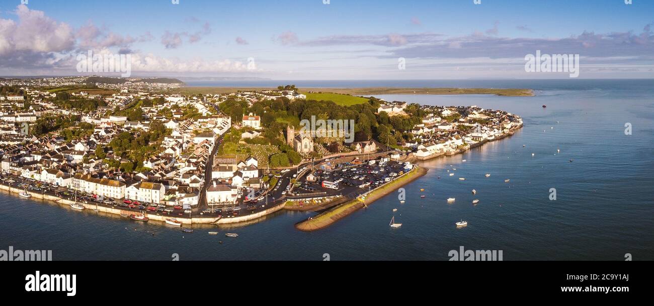 Appletore nel Devon Nord sul fiume Torridge ad alta marea dall'aria Foto Stock