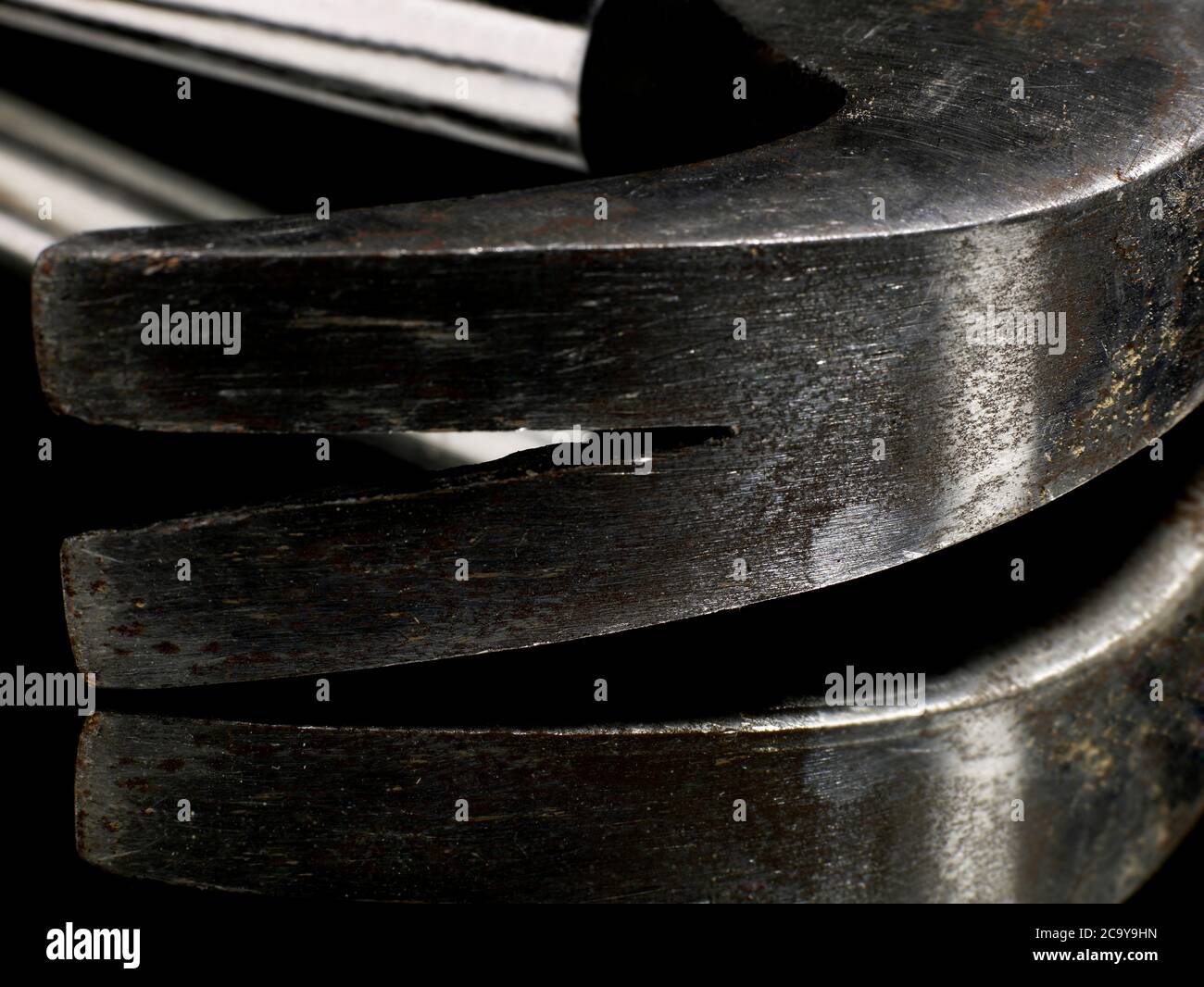Primo piano del martello usato Foto Stock