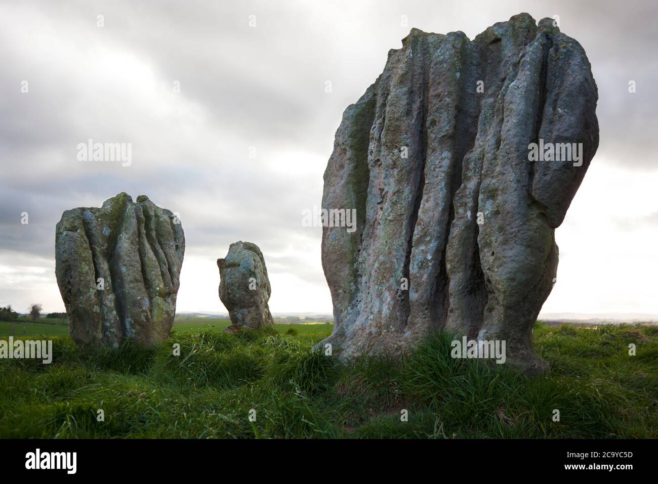 Antico cerchio di pietra a Duddo in Northumberland, Regno Unito Foto Stock