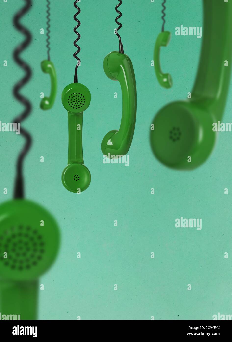 Ricevitori telefonici con cavo Foto Stock