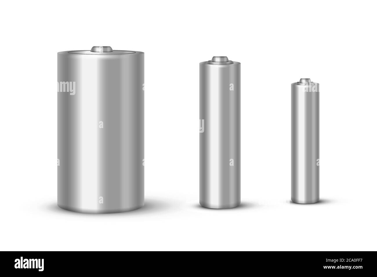 Set di illustrazioni vettoriali realistiche delle batterie Illustrazione Vettoriale