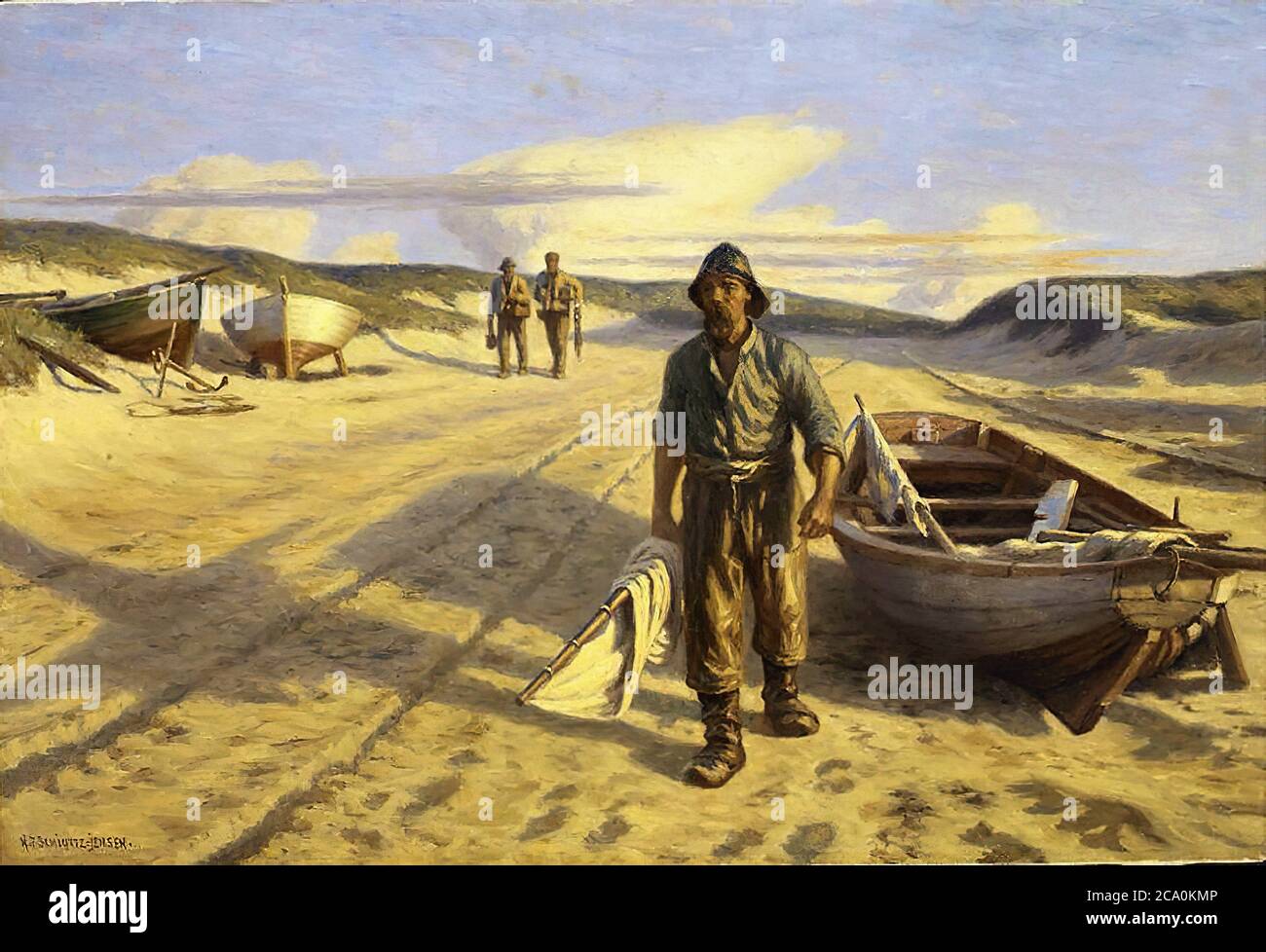 Schiottz-Jensen Niels Frederik - fine di un lavoro di giorni - Scuola Danese - 19 ° e inizio del 20 ° secolo Foto Stock