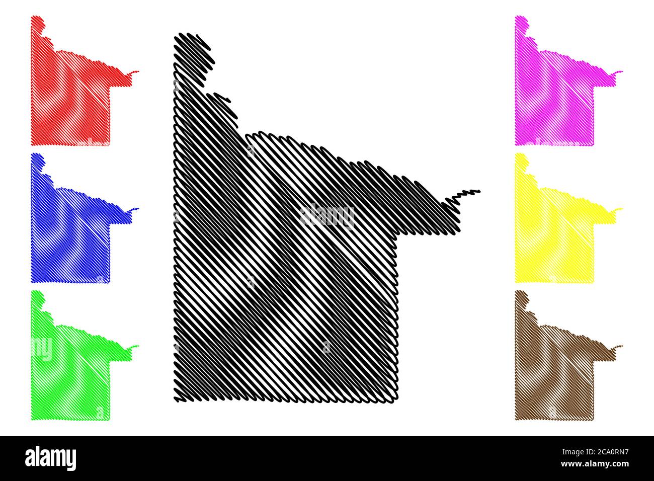 Twin Falls County, Idaho (Stati Uniti, Stati Uniti d'America, Stati Uniti, Stati Uniti, Stati Uniti) mappa vettoriale illustrazione, schizzo scrimolo Twin Falls mappa Illustrazione Vettoriale
