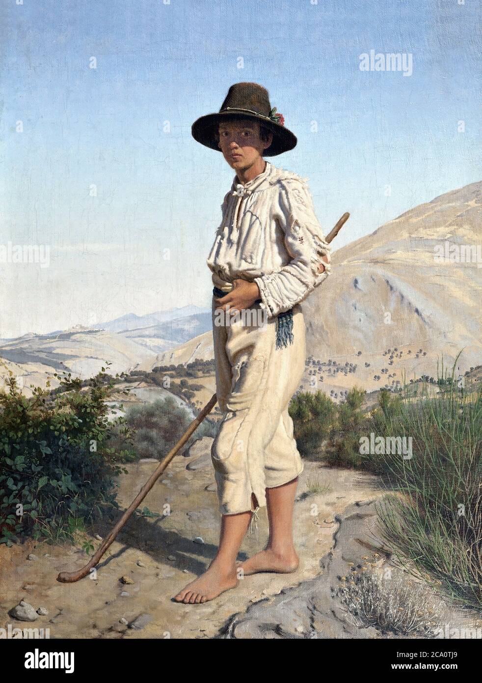 Vermehren Frederik - un ragazzo Pastore Italiano - Scuola Danese - XIX e inizio XX secolo Foto Stock