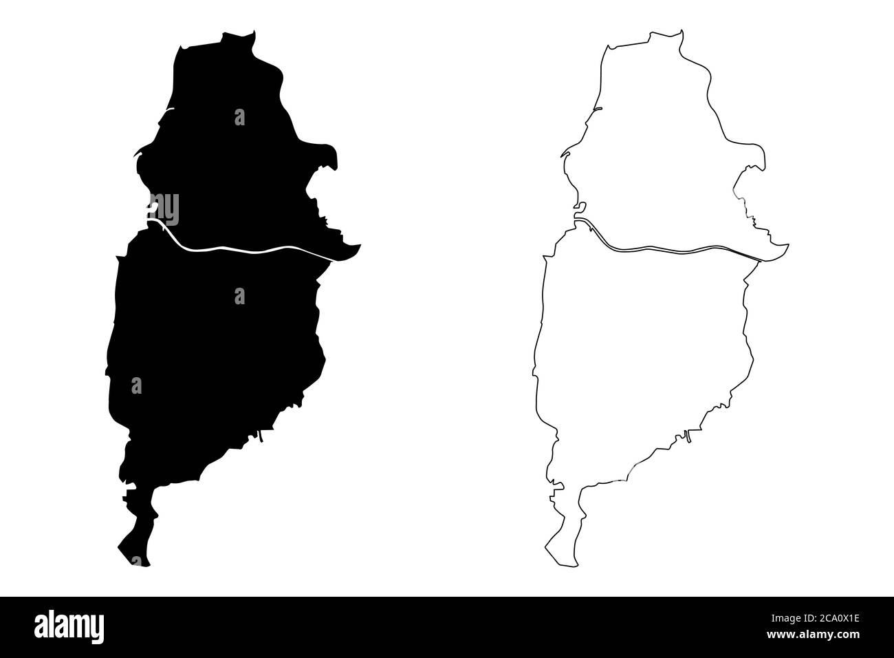 Città di Osasco (Repubblica Federativa del Brasile, Stato di Sao Paulo) mappa vettoriale illustrazione, scrimble sketch Città di Osasco mappa Illustrazione Vettoriale