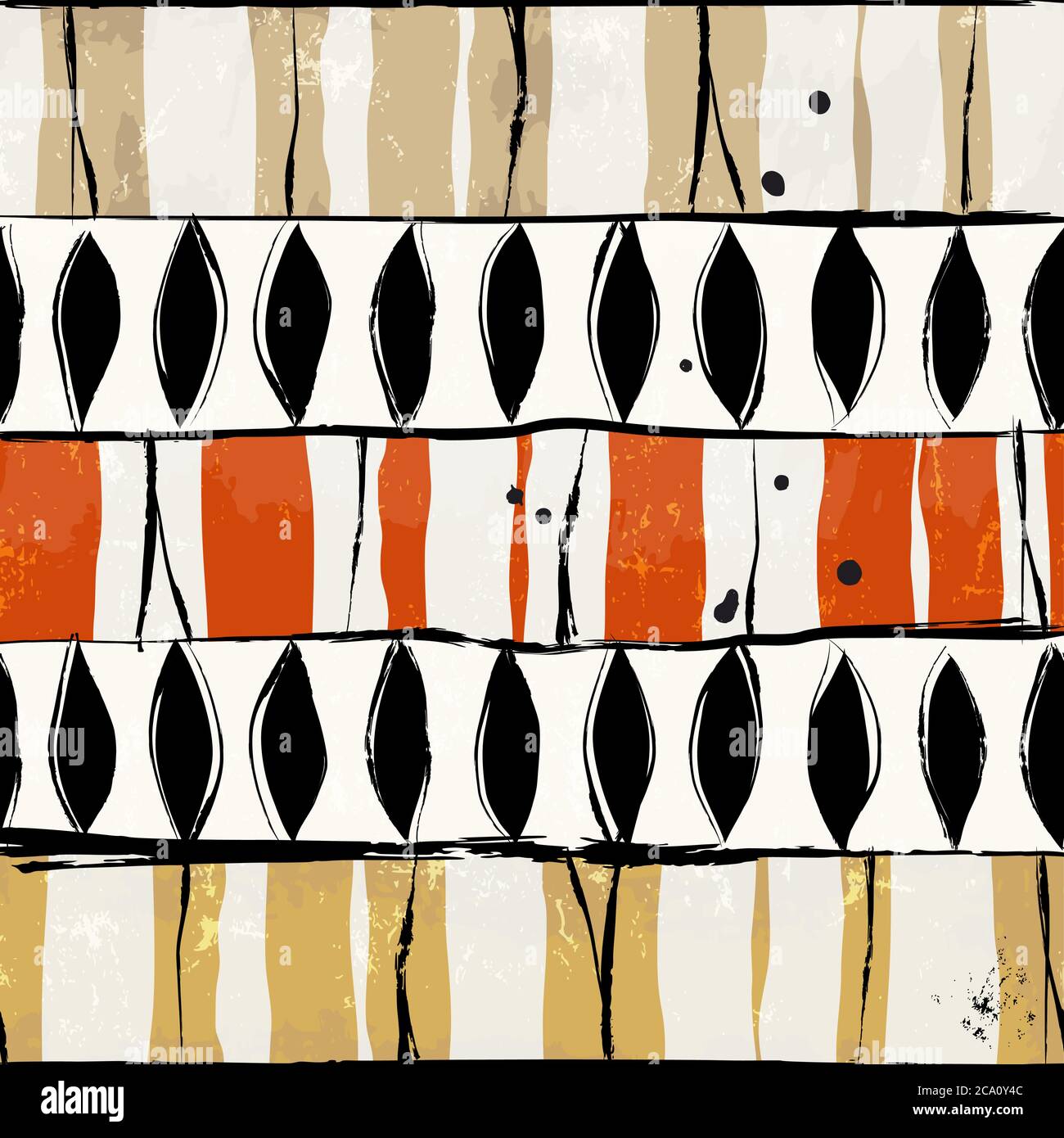 sfondo di pattern astratto, con strisce, ovali, tratti e schizzi Illustrazione Vettoriale
