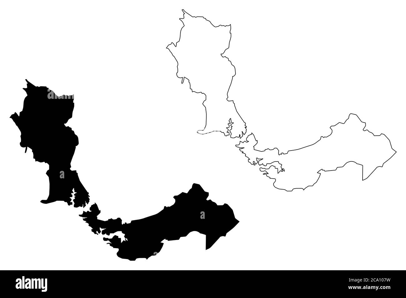 Città di Santo Andre (Repubblica Federativa del Brasile, Stato di San Paolo) mappa illustrazione vettoriale, abbozzare la città di Santo Andre mappa Illustrazione Vettoriale