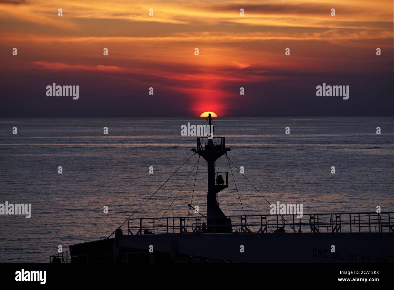 TRAMONTO AL MARE Foto Stock