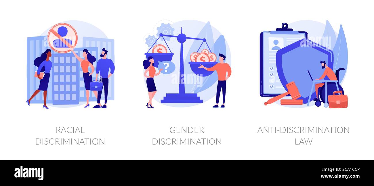 Illustrazioni vettoriali astratte di violazione dei diritti civili. Illustrazione Vettoriale