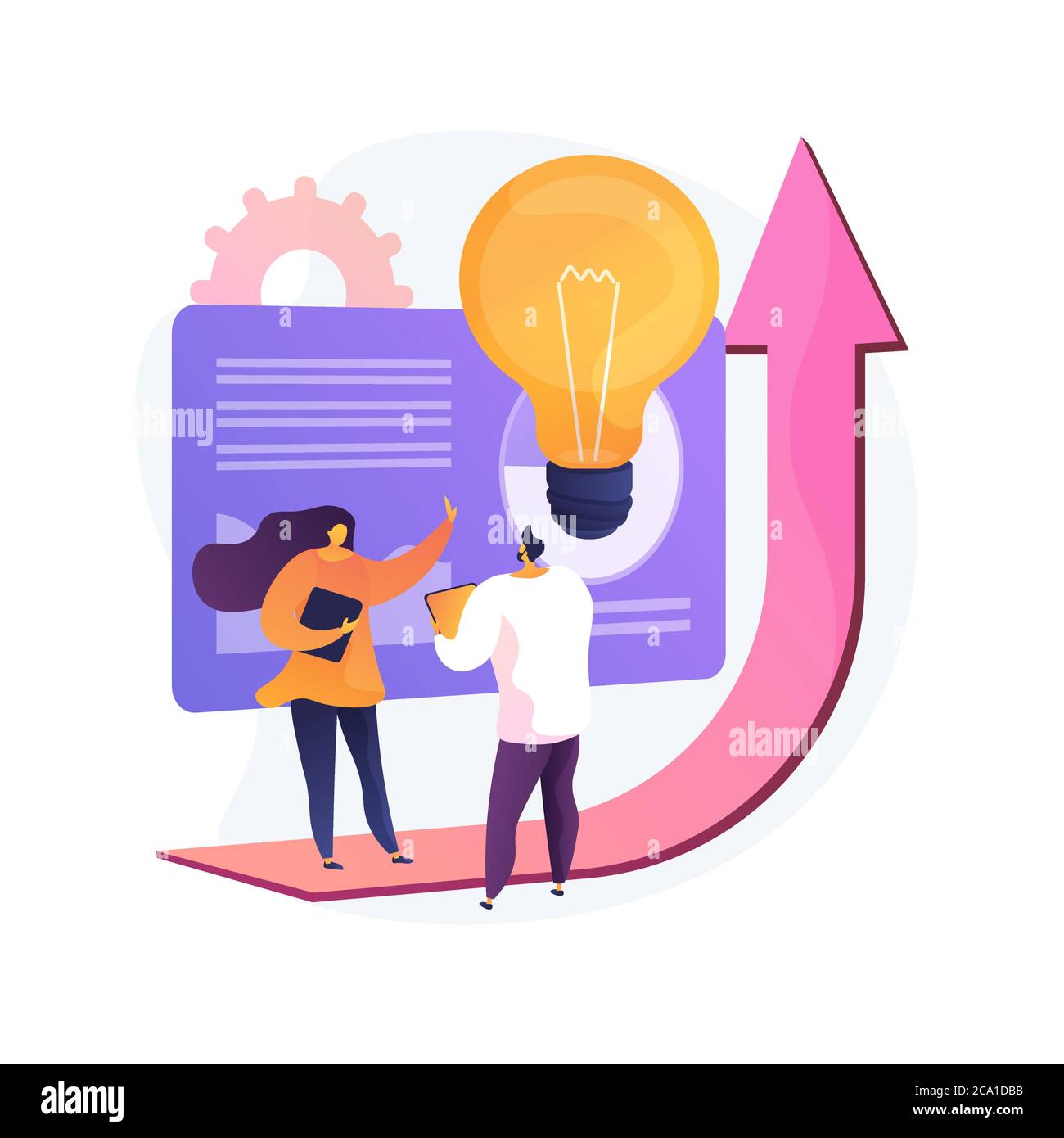 Piano di vendita per l'illustrazione vettoriale del concetto astratto aziendale. Illustrazione Vettoriale