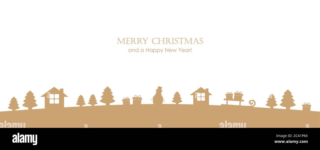 Banner invernale nella valle di natale con abeti e immagine vettoriale regalo EPS10 Illustrazione Vettoriale