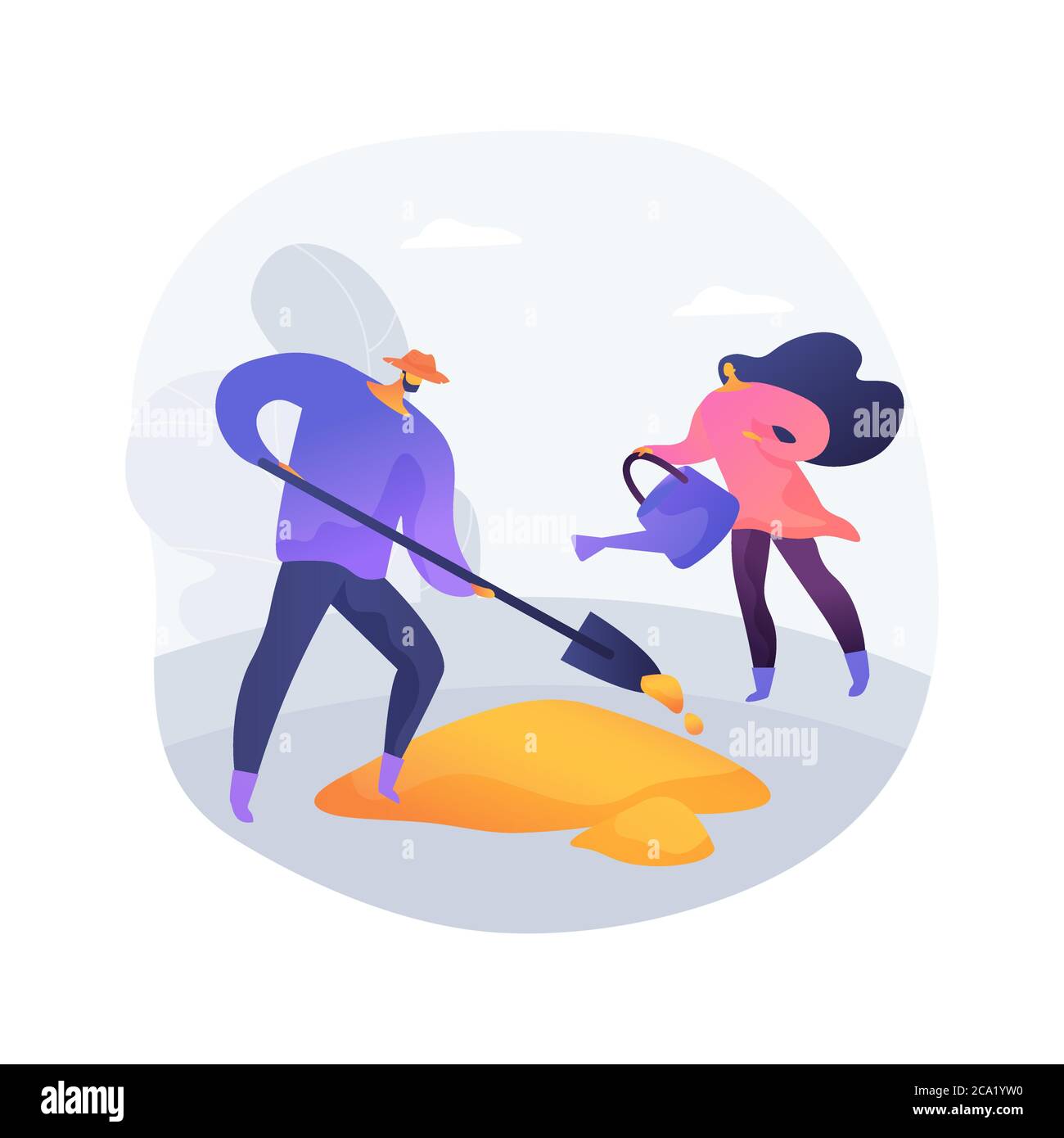 Coltivare il concetto astratto di suolo illustrazione vettoriale. Illustrazione Vettoriale