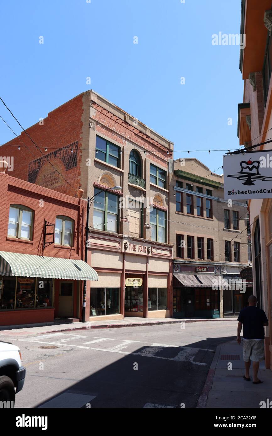 Gli edifici e l'architettura di Bisbee, Arizona. Foto Stock