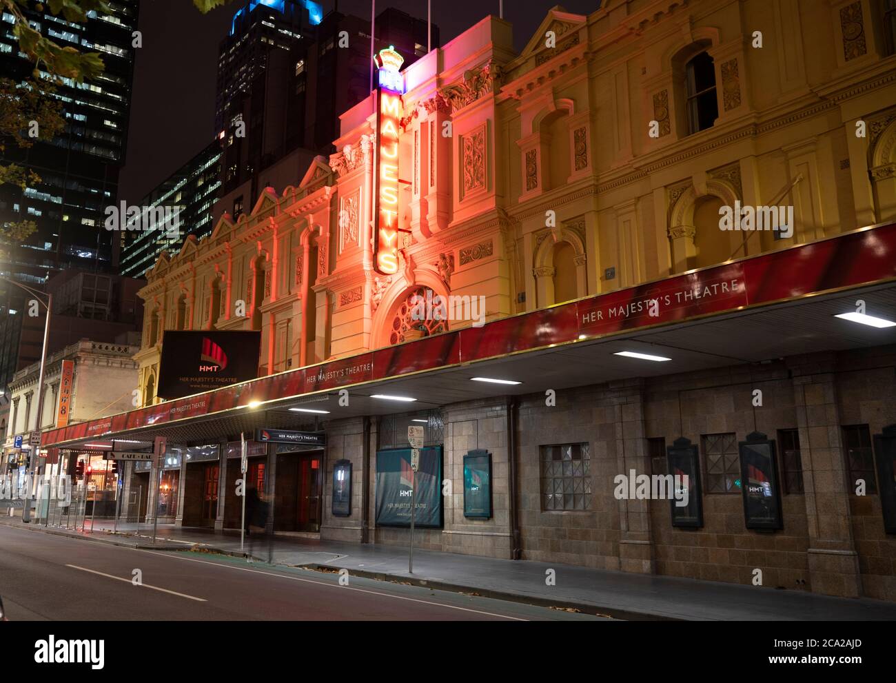 Melbourne Australia Covid-19 Lockdown. Le strade vuote di Melbourne durante la pandemia del coronavirus del 2020 . Foto Stock