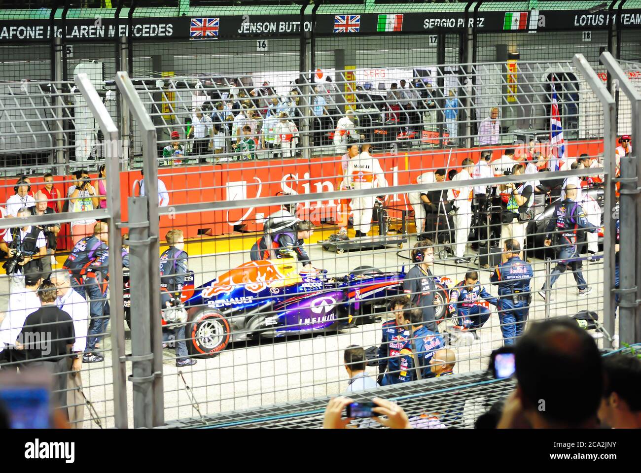 Il team Red Bull nel Singapore F1 Grand 2013 Premio Foto Stock