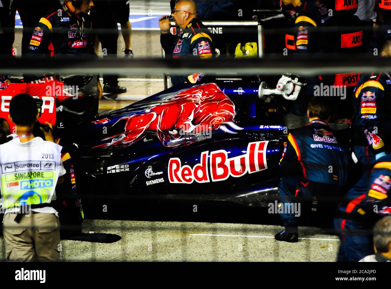 Il team Red Bull nel Singapore F1 Grand 2013 Premio Foto Stock