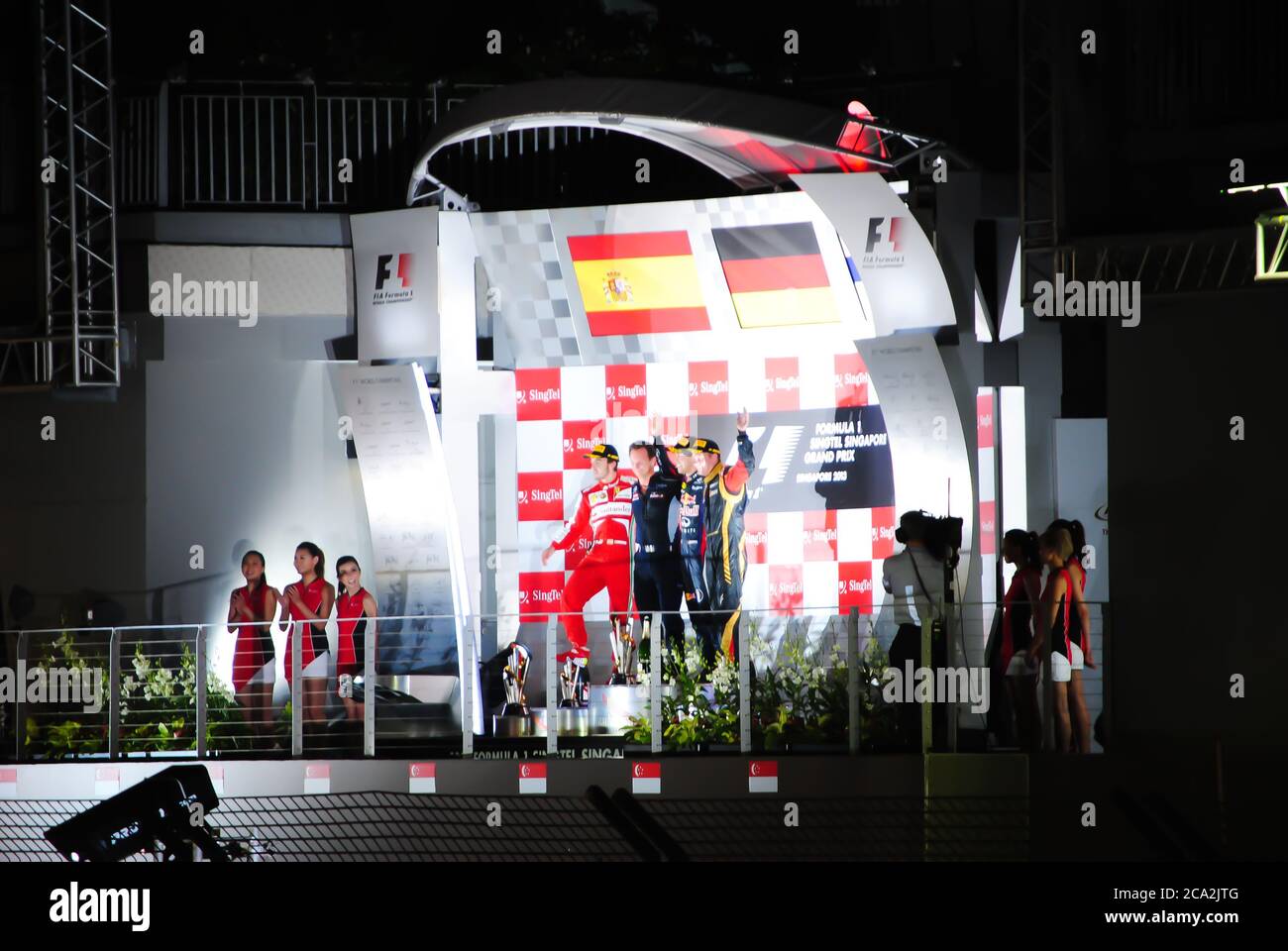 Vincitori del Gran Premio di Singapore 2013 Foto Stock