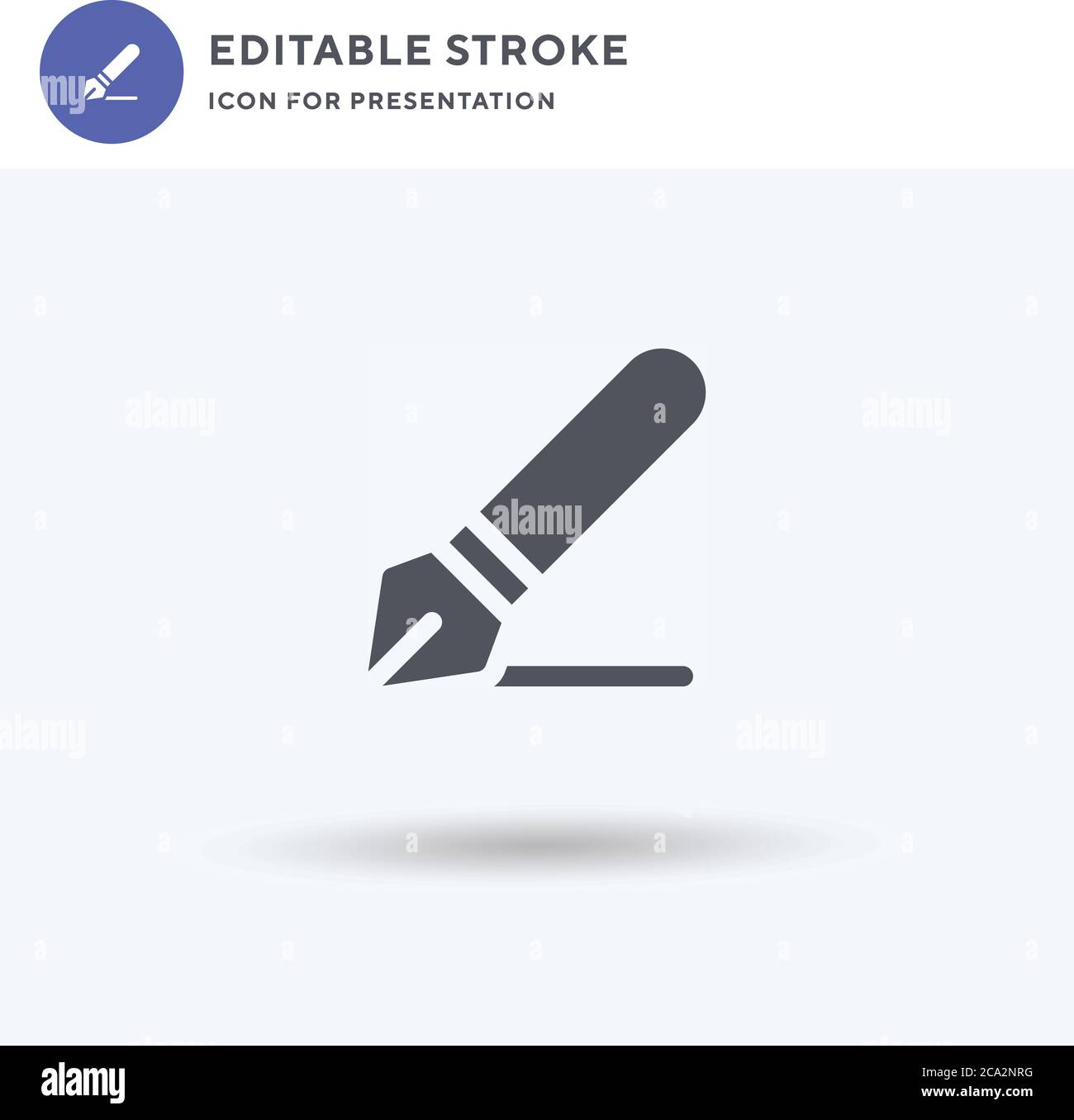 Vettore dell'icona della firma, segno piatto riempito, pittogramma solido isolato su bianco, illustrazione del logo. Icona della firma per la presentazione. Illustrazione Vettoriale