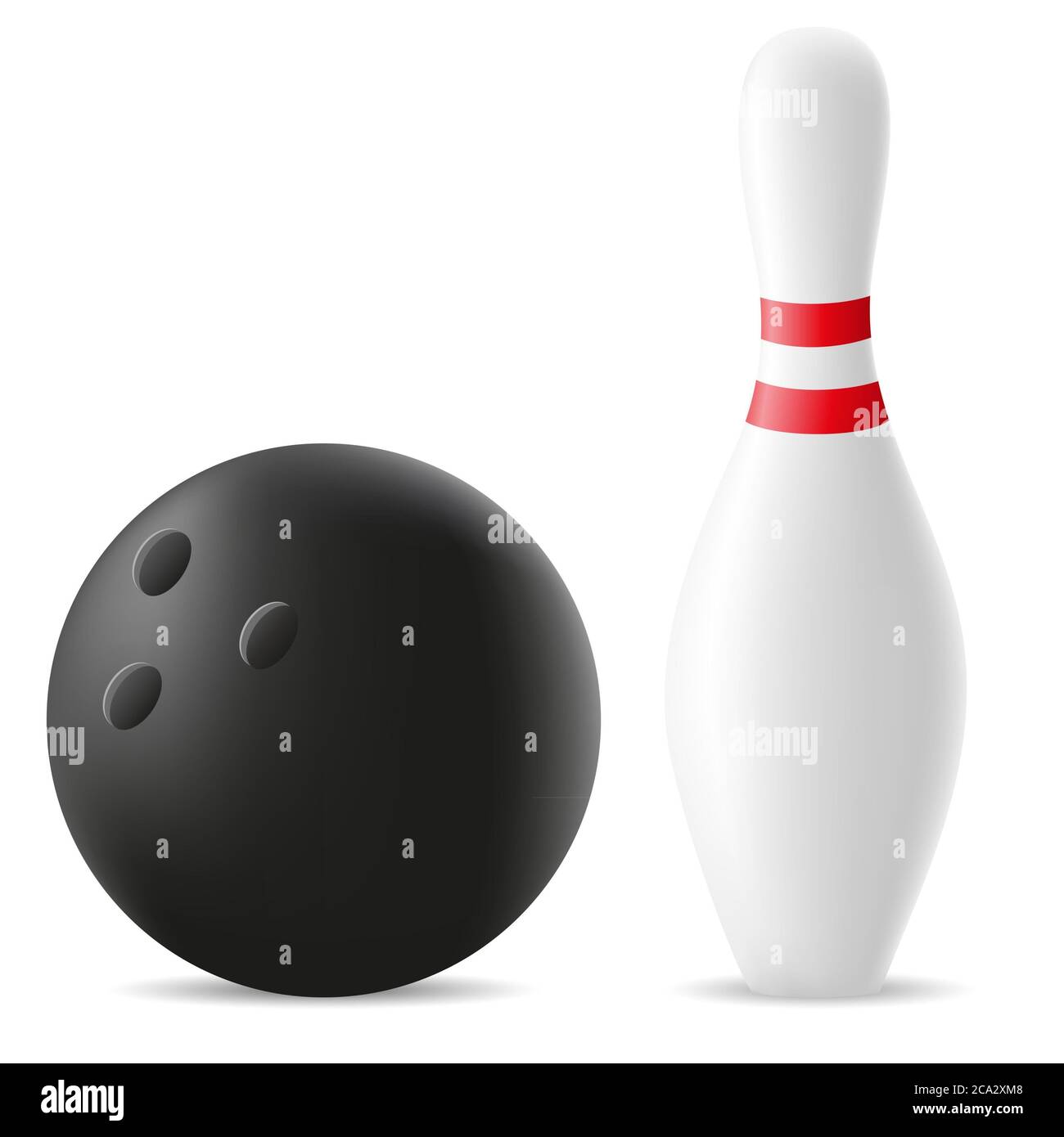 palla da bowling e illustrazione vettoriale del birillo isolato su sfondo  bianco Foto stock - Alamy