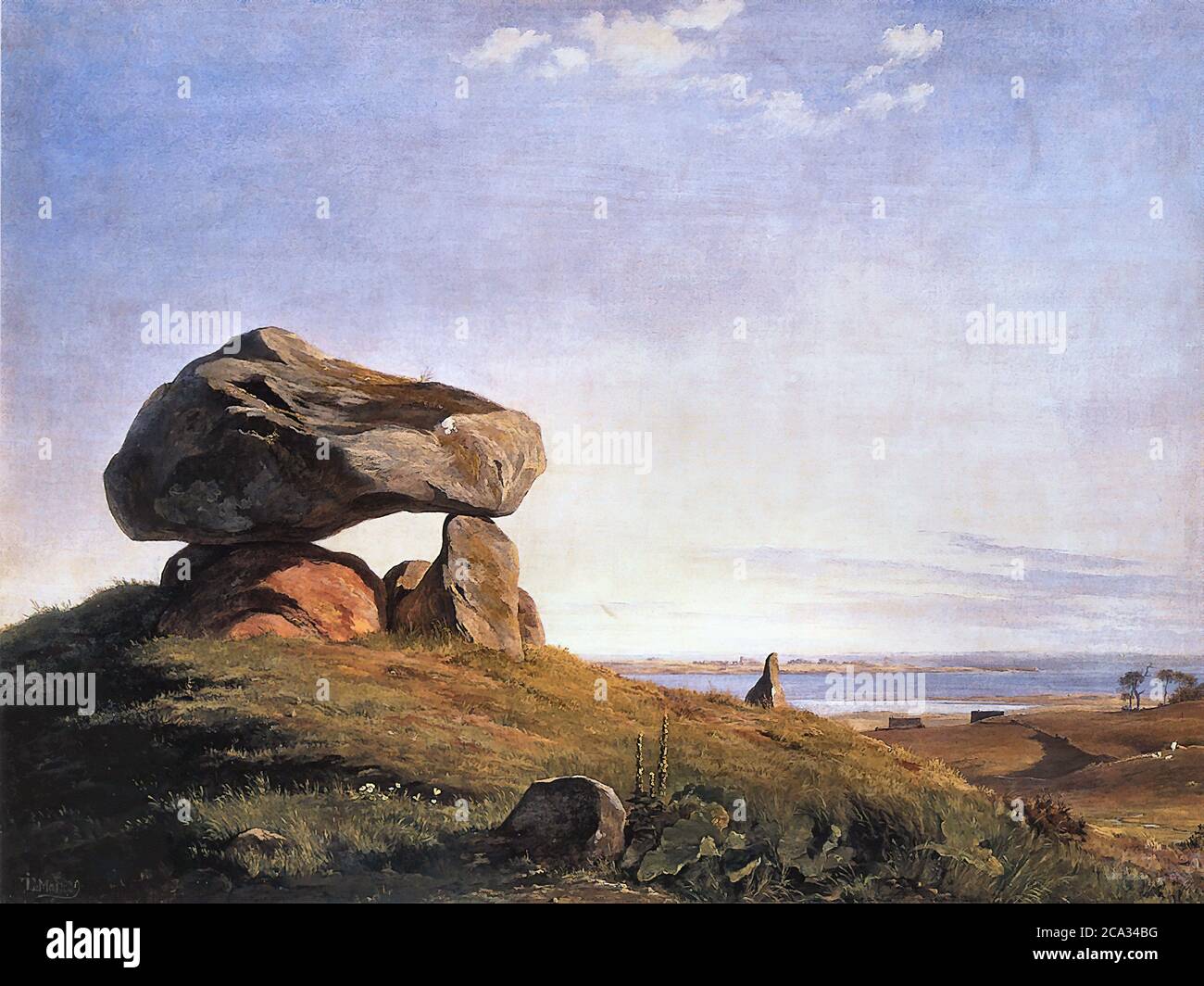 Lundbye Johan Thomas - Dolmen a Taklev - Scuola Danese - XIX e inizio XX secolo Foto Stock