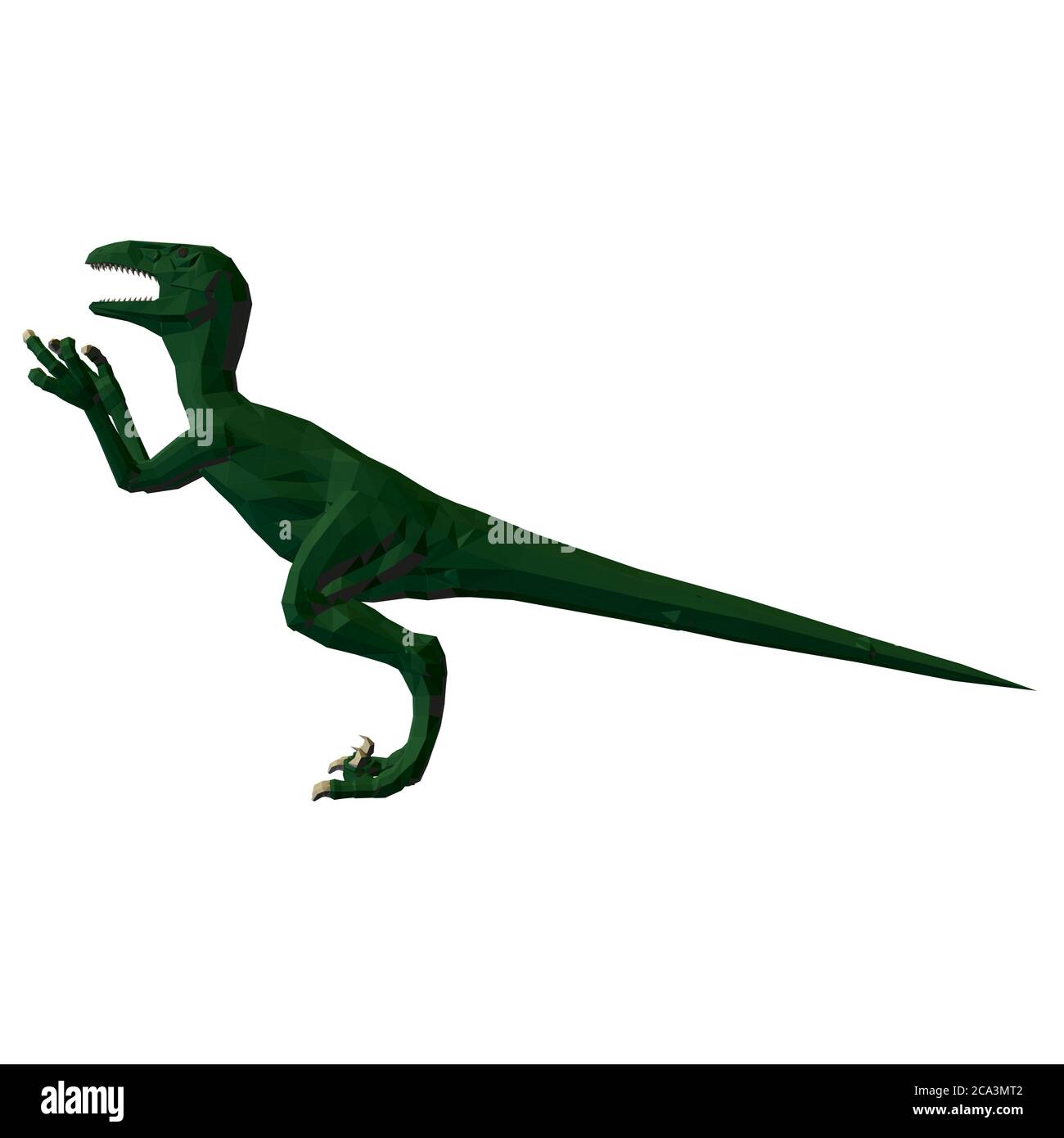 Dinosauro verde poly basso. Dinosauro arrabbiato con zampe rialzate e  artigli affilati. Vista laterale. 3D. Illustrazione vettoriale Immagine e  Vettoriale - Alamy