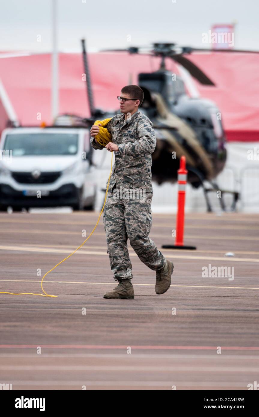 Ground Crew USAF al Raf Fairford gloucester Foto Stock