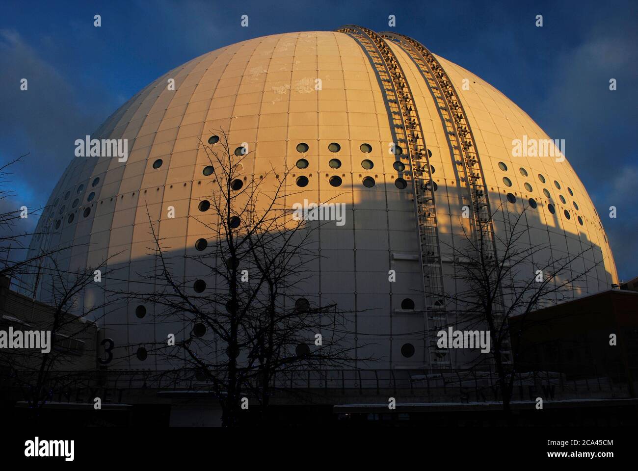 Ericsson Globe. Stadio coperto costruito tra il 1986 e il 1989 da Svante Berg e Lars Vretblad. Svezia, Stoccolma. Foto Stock