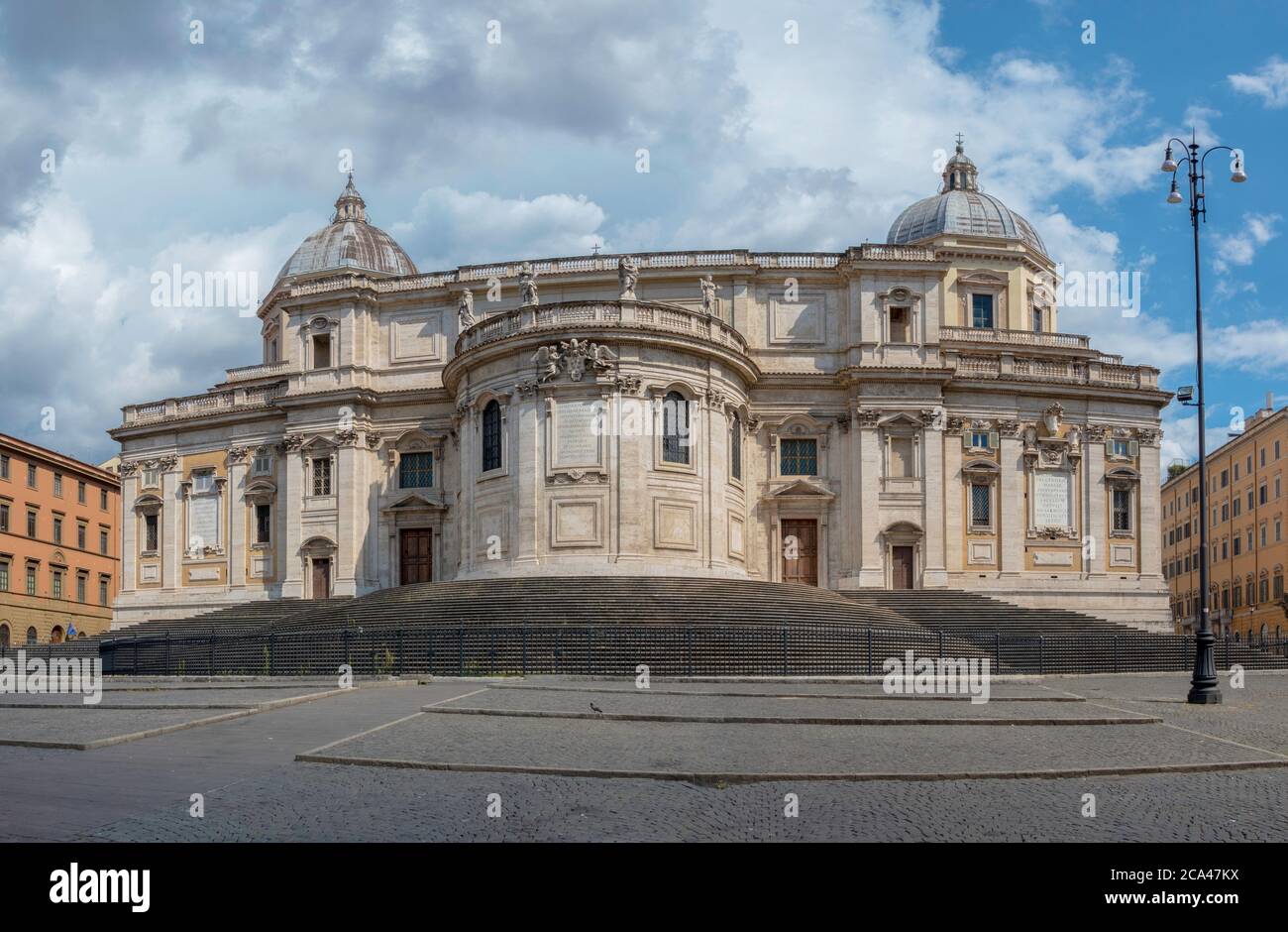 Vista posteriore della basilica papale di santa maria maggiore a Roma Foto Stock