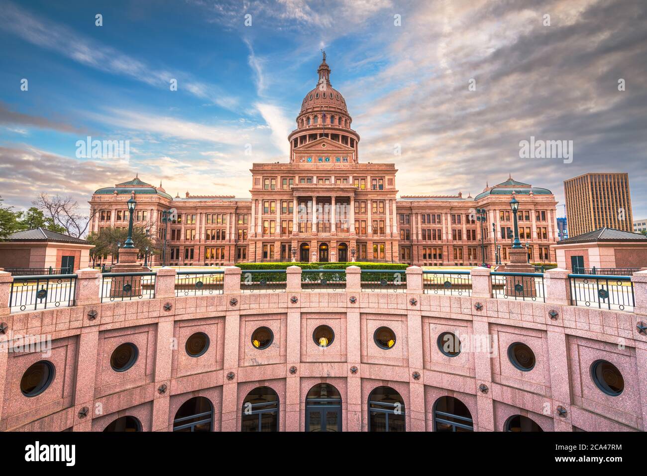 Austin, Texas, USA, al Texas state Capitol at Dusk. Foto Stock