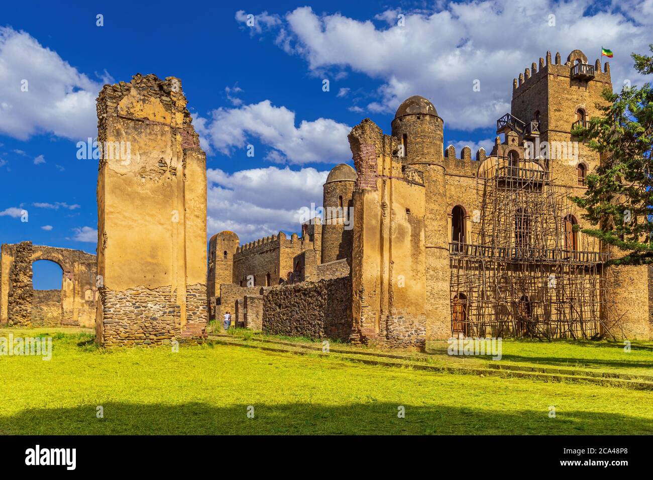 Castello reale etiope a Gondar, Etiopia Foto Stock