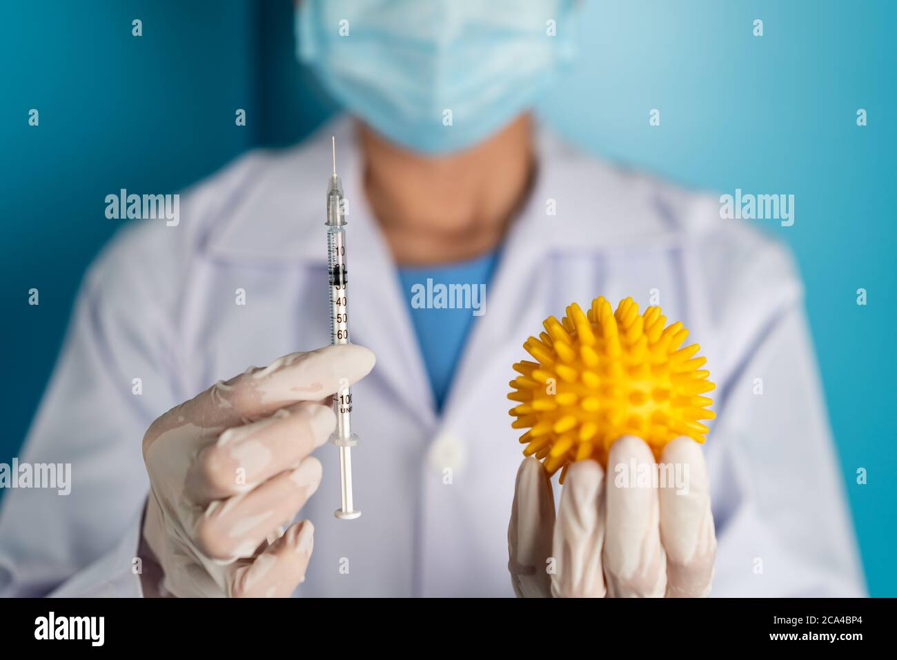 Coronavirus COVID-19 test medico vaccino ricerca e sviluppo concetto. Foto Stock