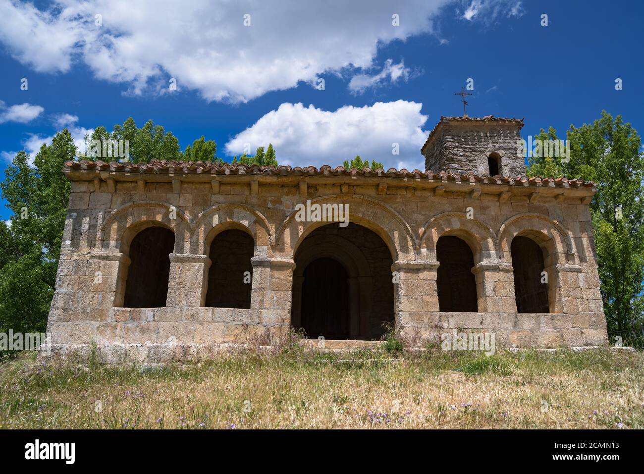 Chiesa Mosarabica Ermita Santa Cecilia a Barriosuso a Castiglia e Leon, Spagna Foto Stock